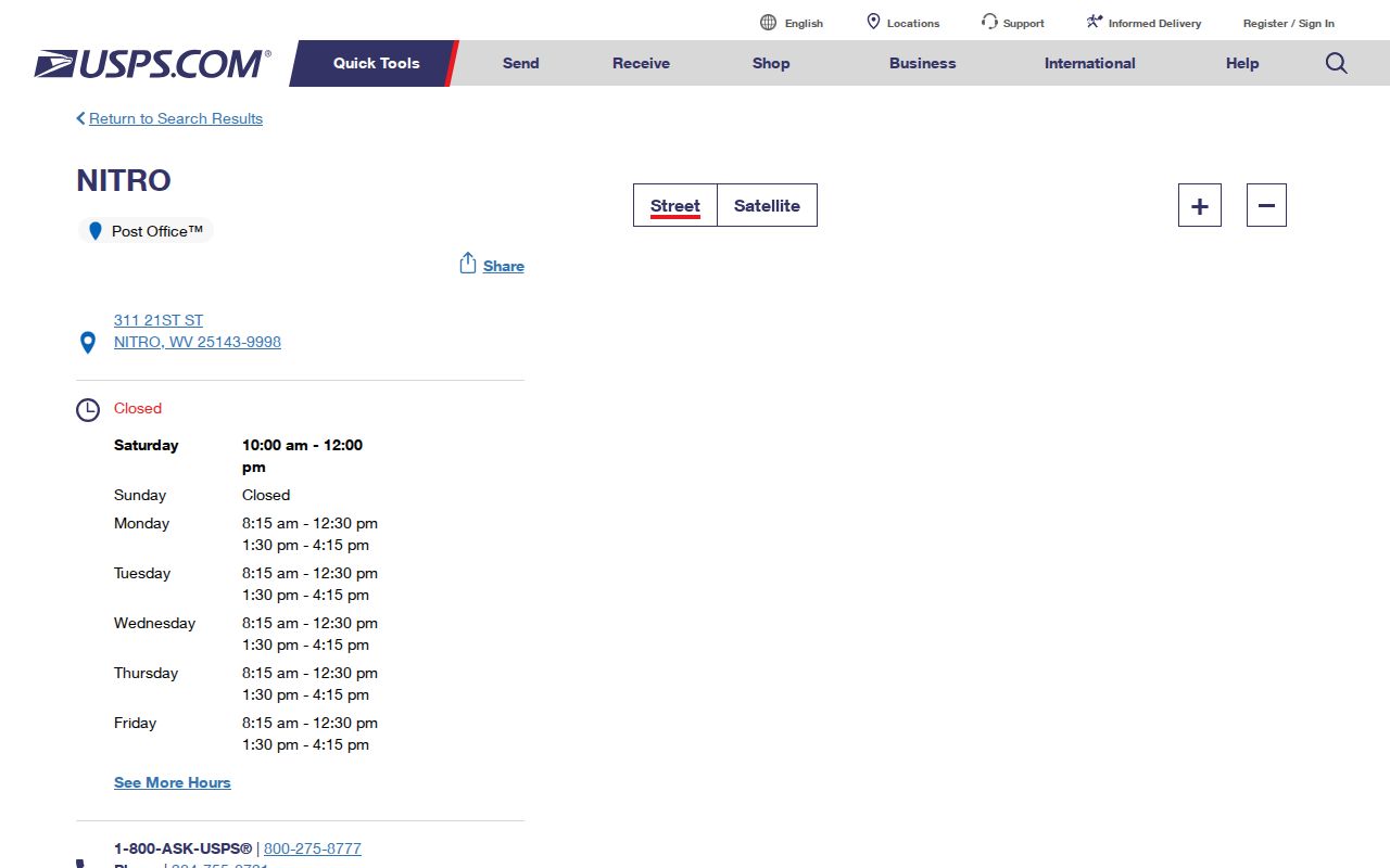 Nitro ZIP code directory official post office result for 25143
