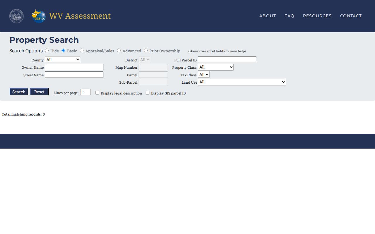 Nitro ZIP code directory parcel search with county street and mailing fields